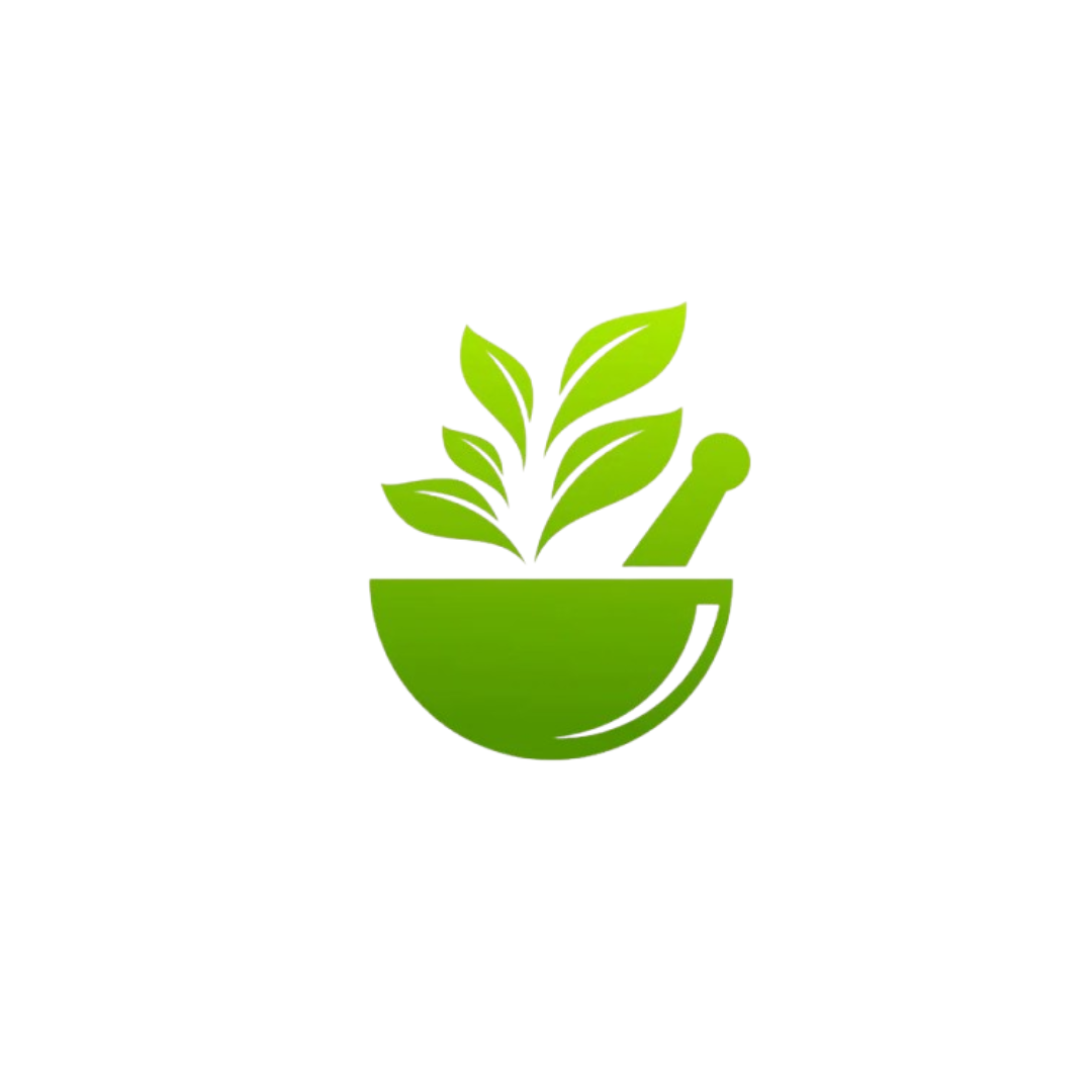 Ayurveda Inspired Icon Png Green icon of a bowl with leaves and a spoon on a white background